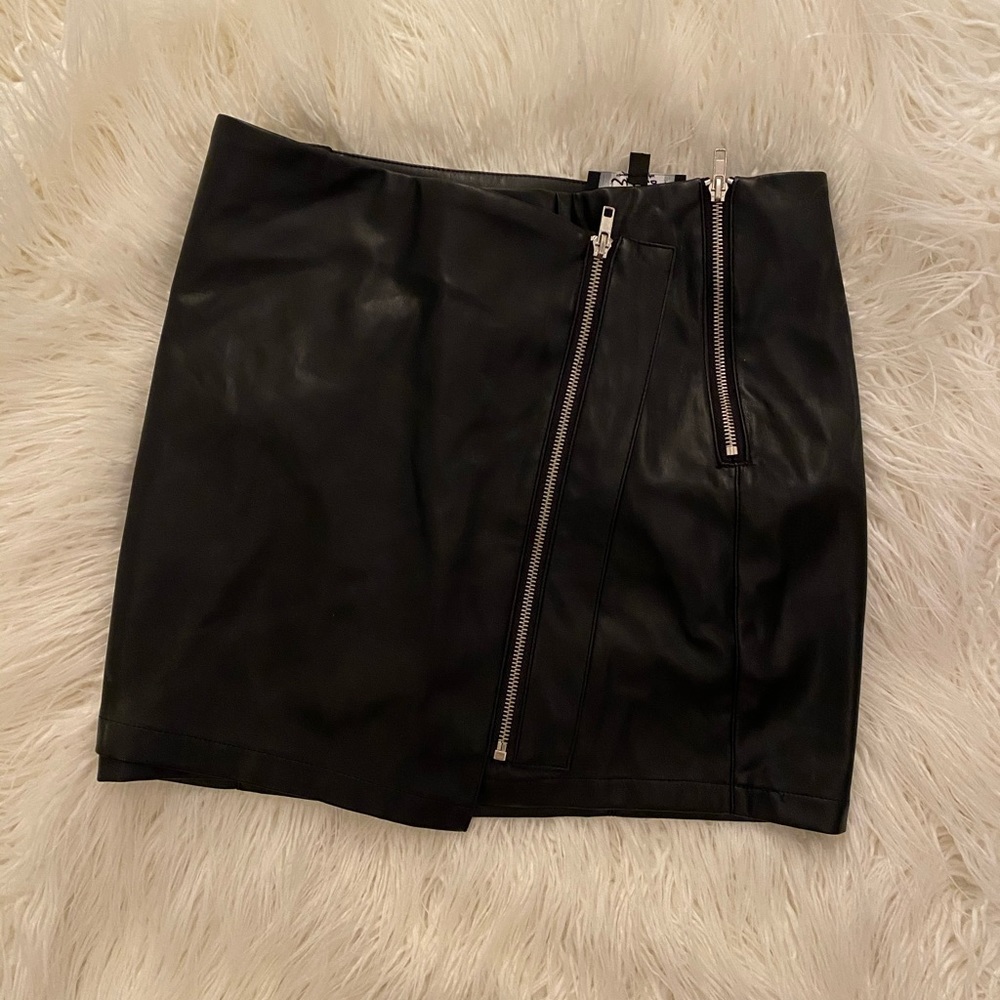 Black faux leather skirt